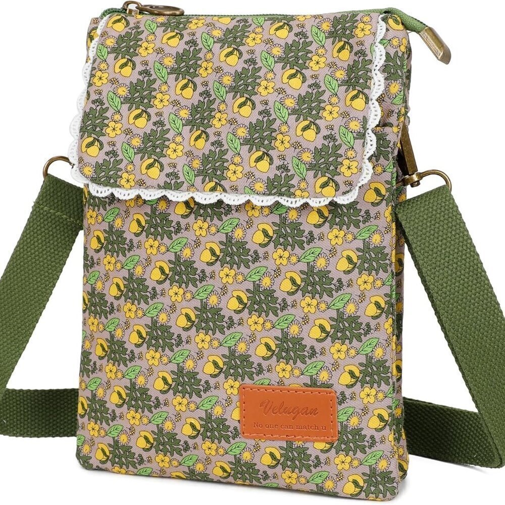 Small Crossbody Phone Purse Women Girls Lightweight Cotton Wallet Bag